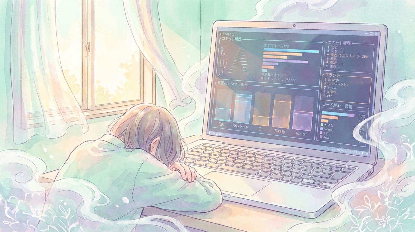 Gitリポジトリの統計を確認する開発者