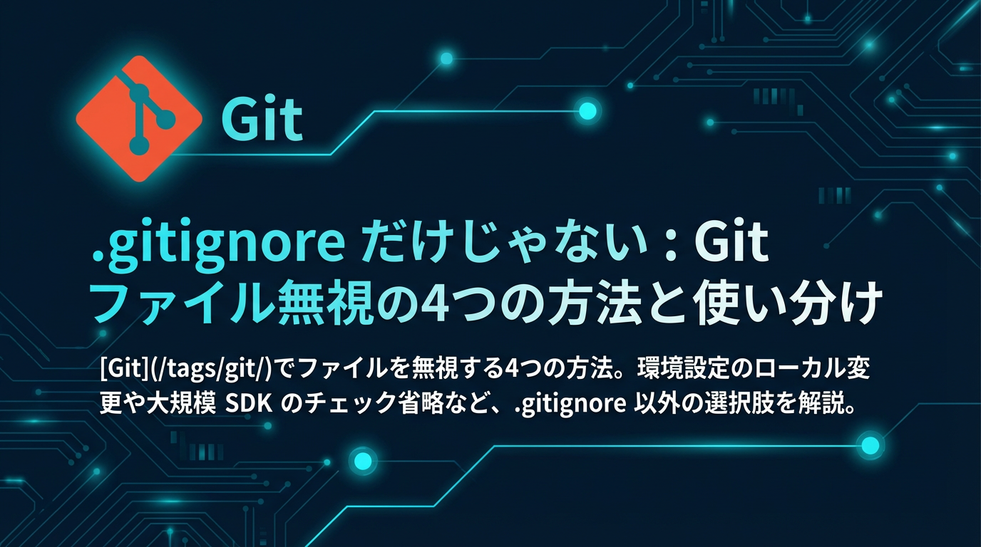 .gitignore だけじゃない: Git ファイル無視の4つの方法と使い分け cover image