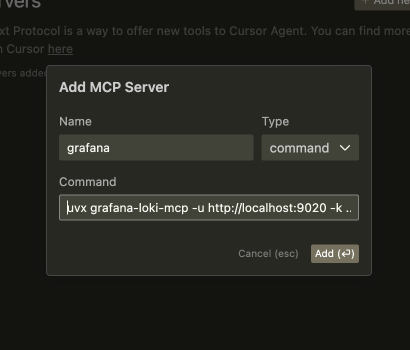 Cursor MCP setting