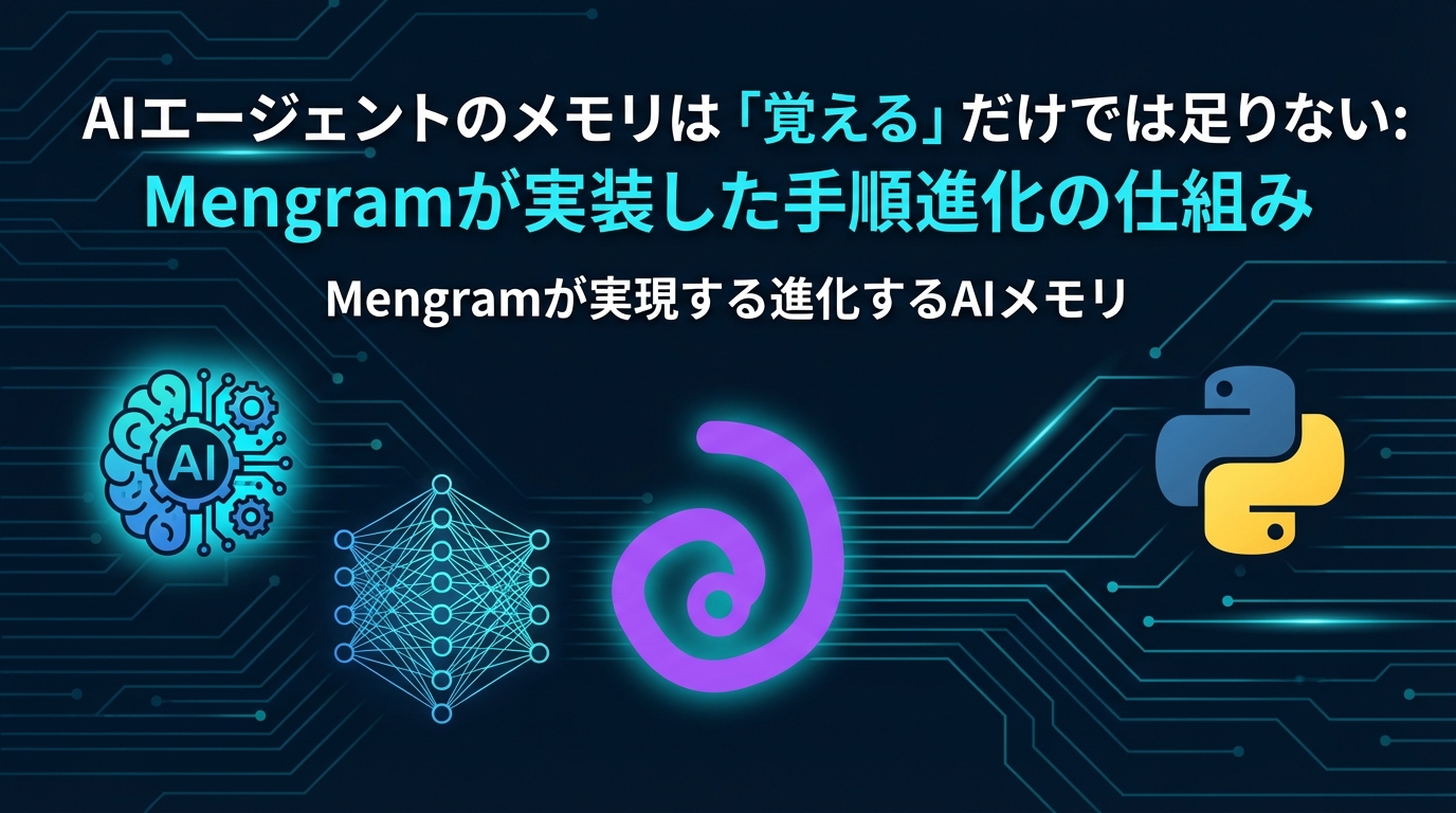 AIエージェントのメモリは「覚える」だけでは足りない: Mengramが実装した手順進化の仕組み cover image