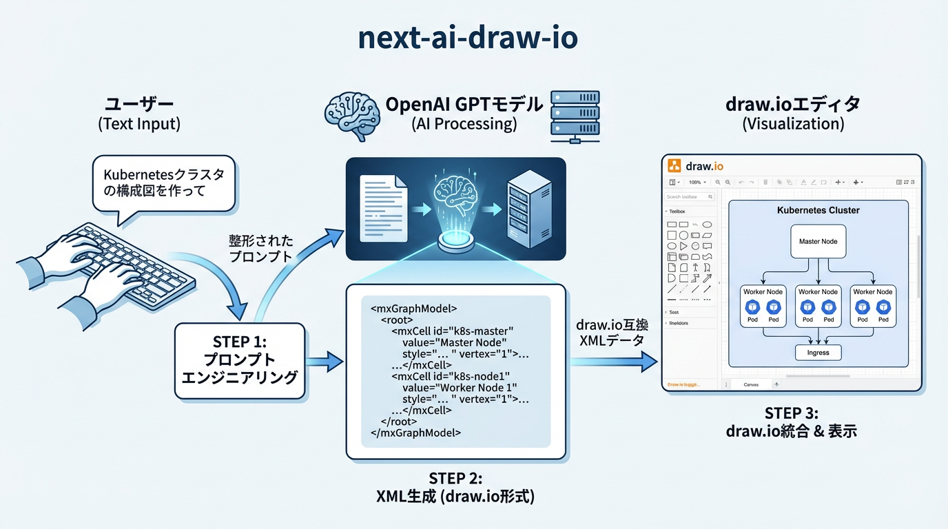 next-ai-draw-ioの技術的な仕組み