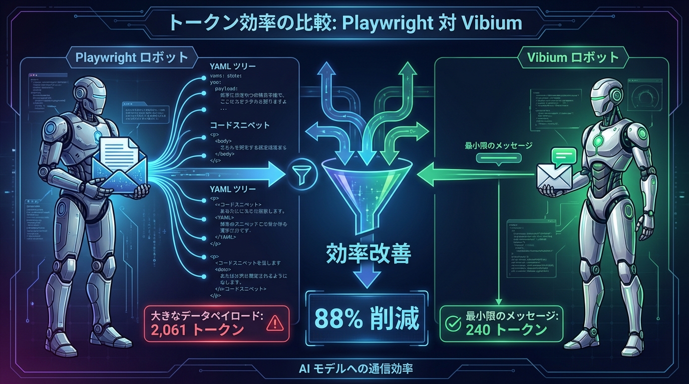 トークン効率比較：PlaywrightとVibiumのレース