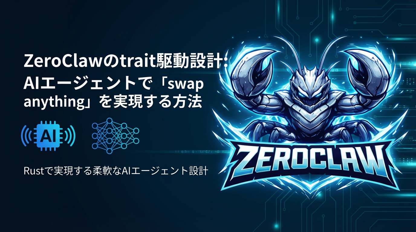 ZeroClawのtrait駆動設計: AIエージェントで「swap anything」を実現する方法 cover image